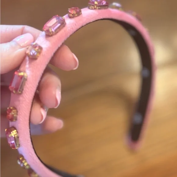 Lele Sadoughi Pink Tourmaline October GIGI JEWELED BIRTHSTONE HEADBAND - Picture 3 of 5